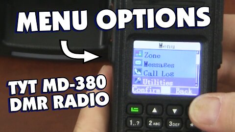 Overview of Tytera MD-380 Menu Options