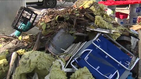 Dealing with piles of debris on Fort Myers Beach