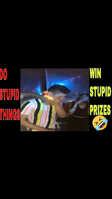 Man Spilling Alcohal On Fire All Over His Face