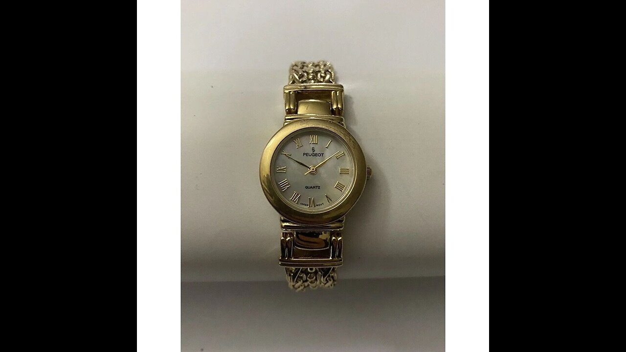 Peugeot Women's 771G Gold-Tone Genuine Diamond Bracelet Watch