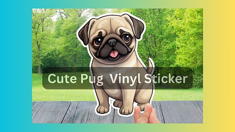 Pug Laptop Vinyl Sticker | Animal Sticker | Laptop Sticker | Phone Case Sticker | Scrapbook Sticker