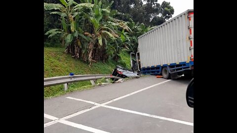 big car accident on the highway