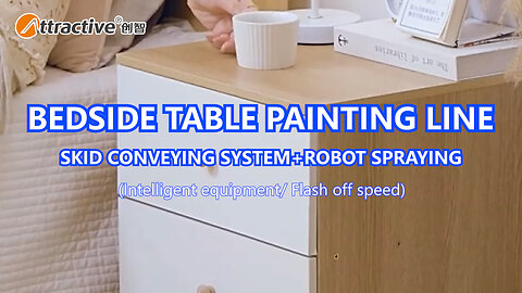 Wood Bedside Table painting Line