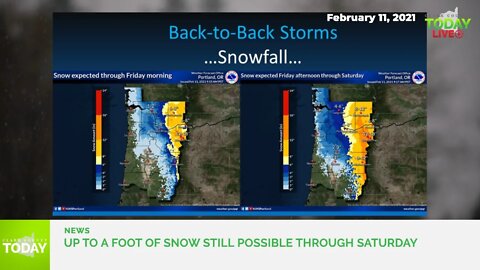 Up to a foot of snow still possible through Saturday