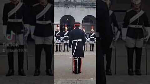 His spur falls off his shoe #horseguardsparade