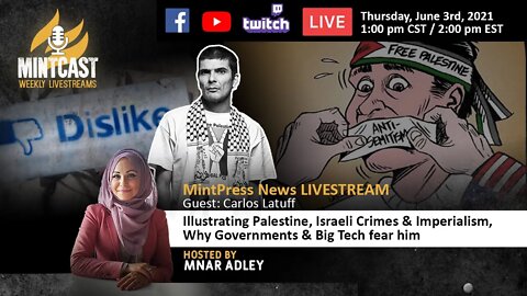 LIVE: Cartoonist Carlos Latuff Illustrates Israeli Apartheid & Why Governments fear him