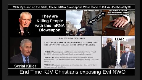 With My Hand on the Bible, These mRNA Bioweapons Were Made to Kill You Deliberately!!!!