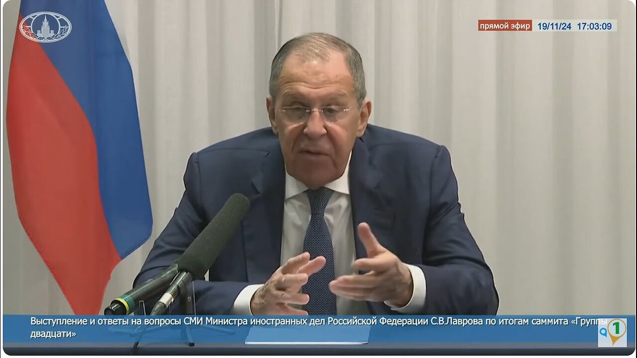 Russian Foreign Minister Sergei Lavrov holds Rio G20 2024 news briefing