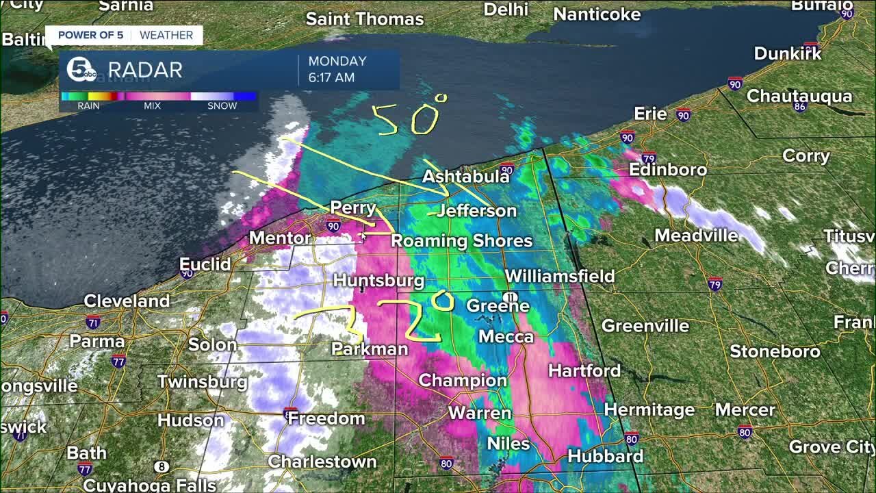 Gusty winds fueling lake effect snow