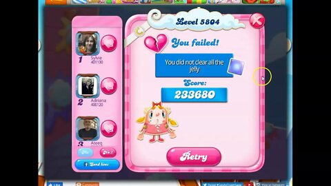 Candy Crush Level 5804 Talkthrough, 32 Moves 0 Boosters