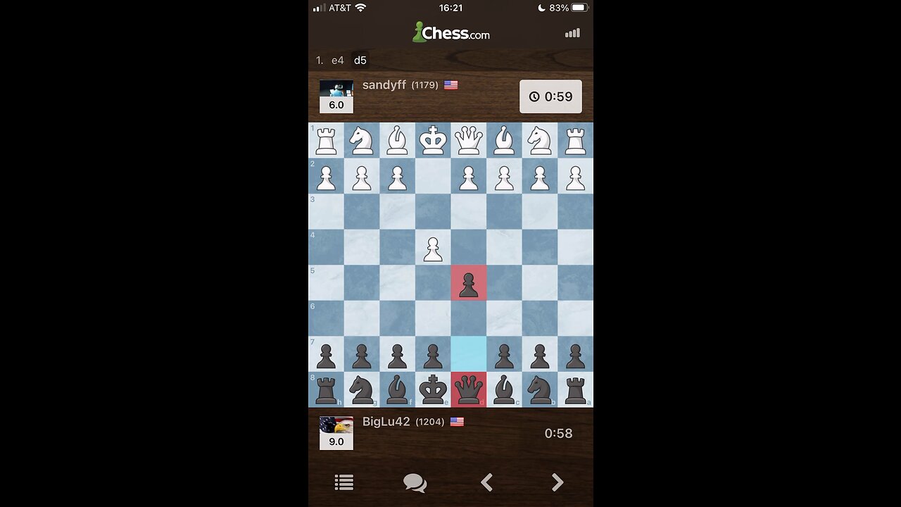 INTERMEDIATE BULLET CHESS GAMEPLAY - BigLu42 vs. Sandyff GAME #16
