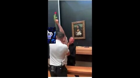 Homem joga torta na pintura original da Mona Lisa