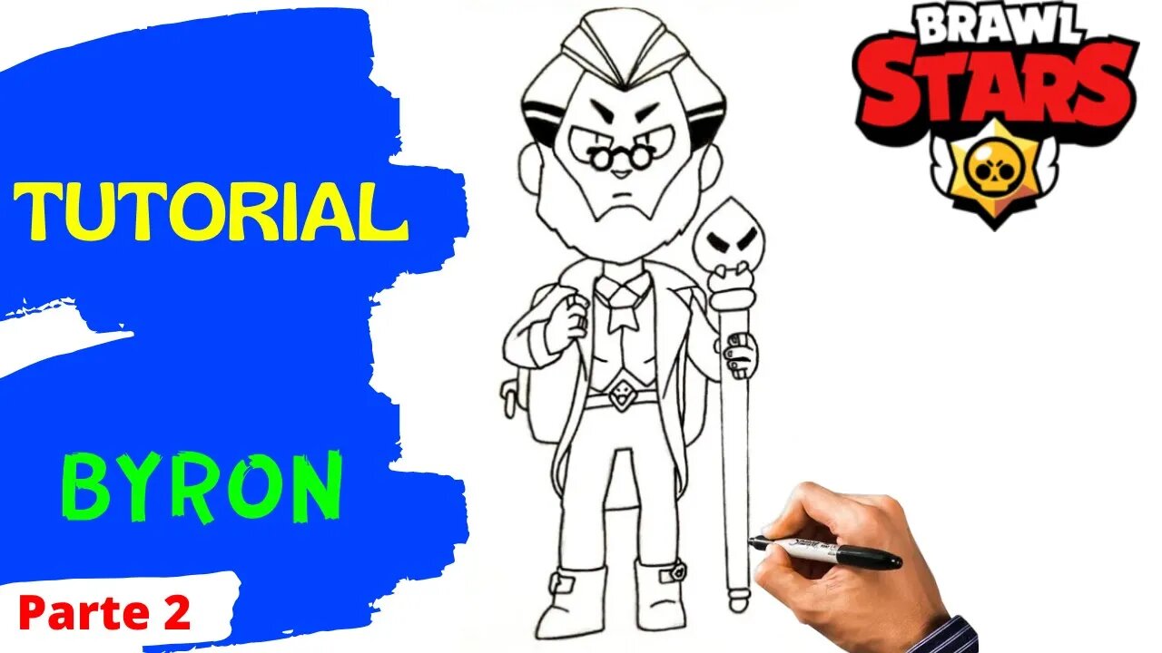 COMO DESENHAR O BYRON DE BRAWL STARS | PARTE 2 | 4000 inscritos ❤️❤️❤️❤️