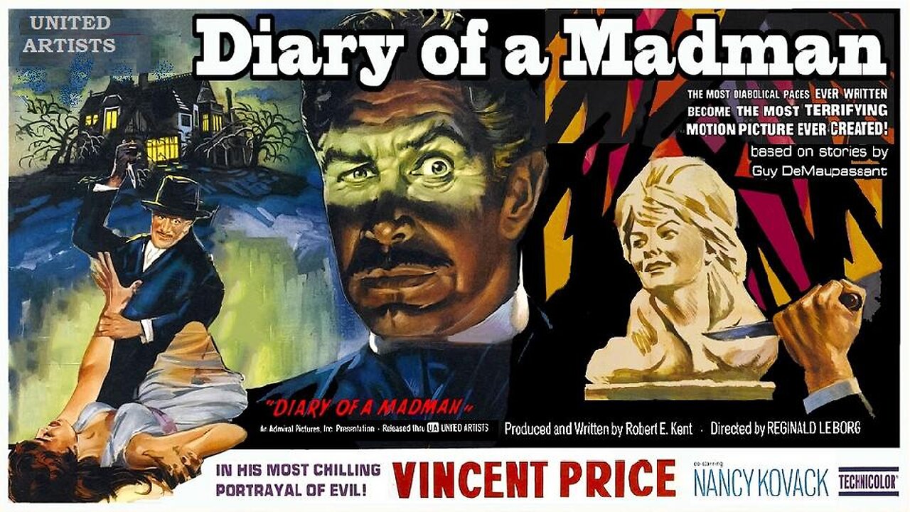 Vincent Price DIARY OF A MADMAN 1963 Evil Demonic Spirit Possesses Judge FULL MOVIE HD & W/S