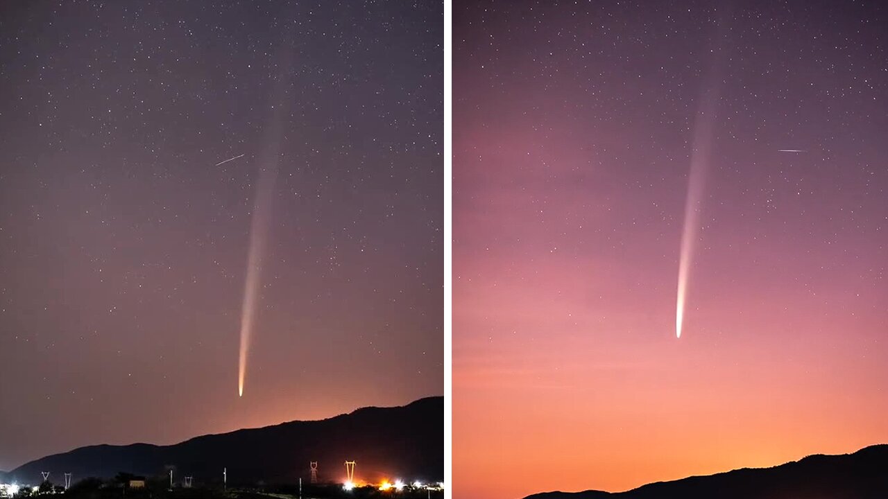 Stunning time-lapse video shows an incredible comet amidst a star-filled sky