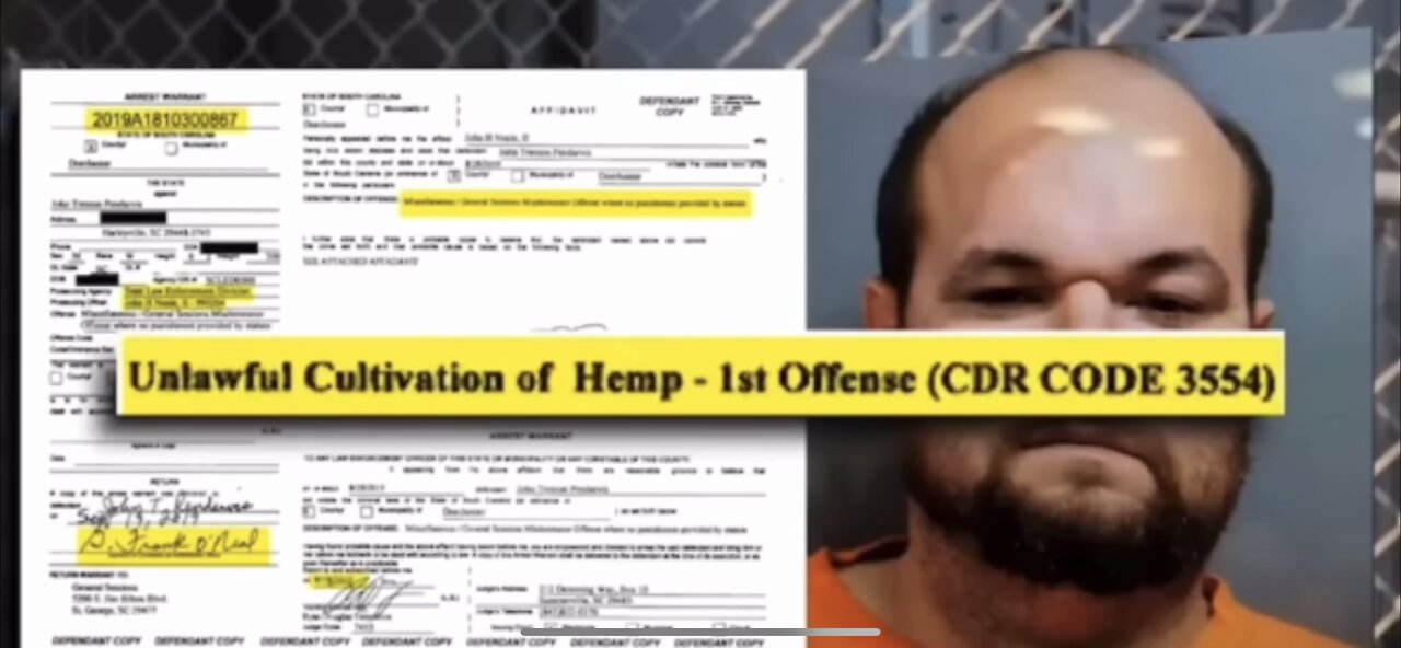 FARMER ARRESTED FOR LEGALLY GROWING HEMP