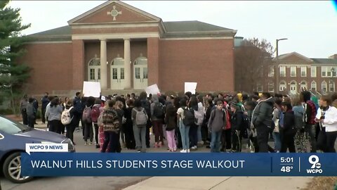 Walnut Hills students stage walkout after teacher's racist tweets as a minor resurface