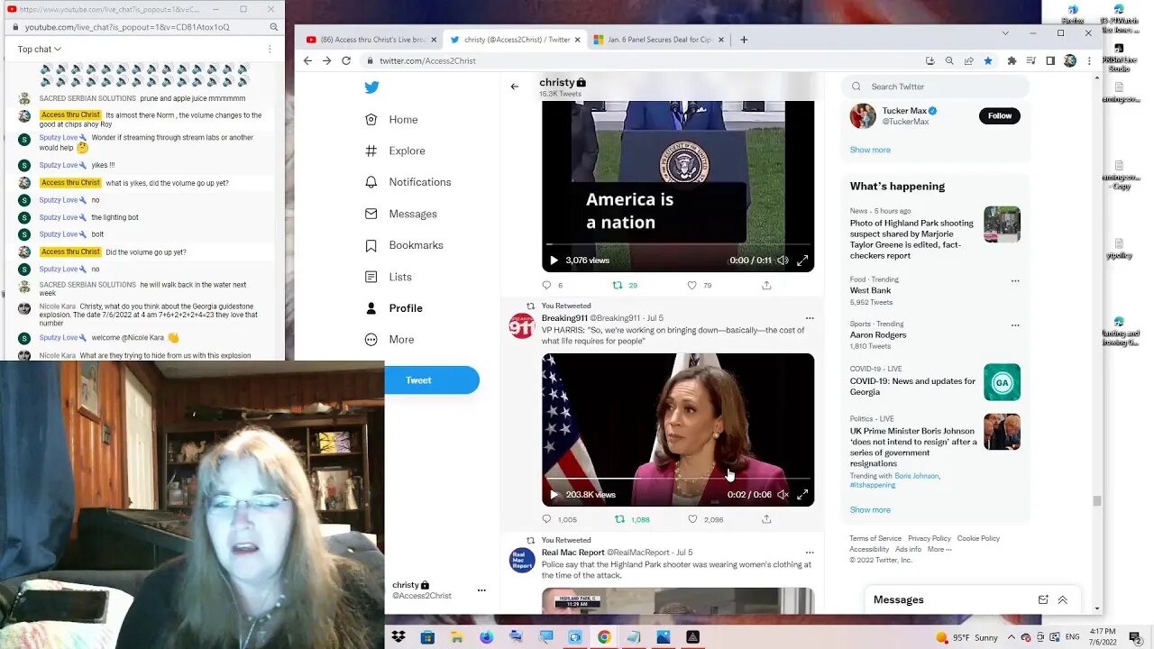 Access thru Christ's Live broadcast