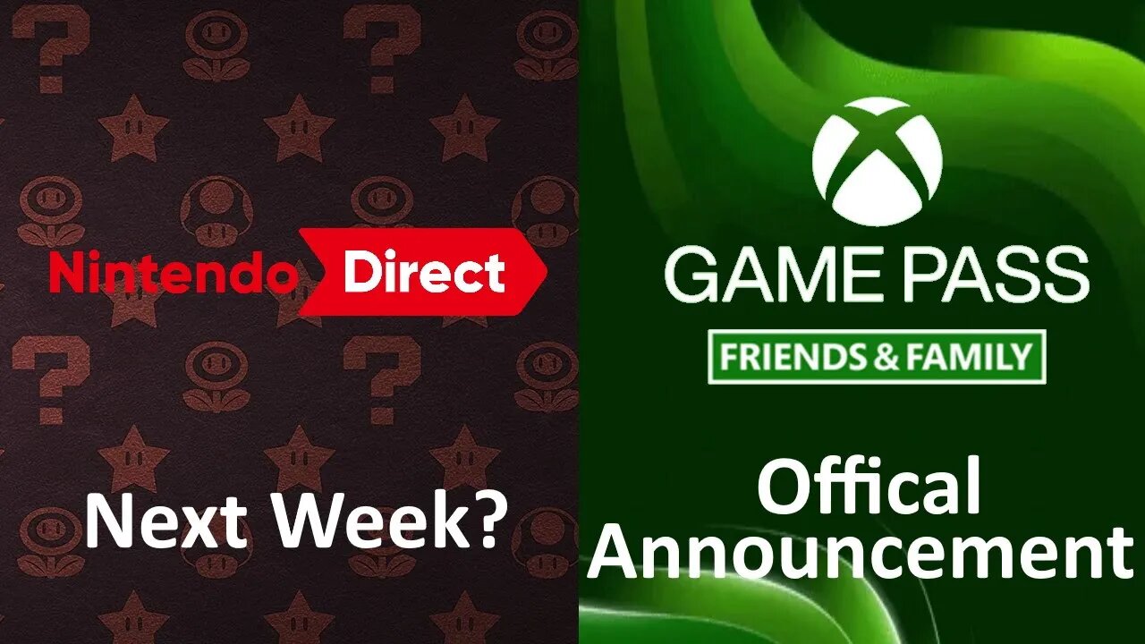 Nintendo Direct. Game Pass Friends & Family. Evercade EXP Built-in Games