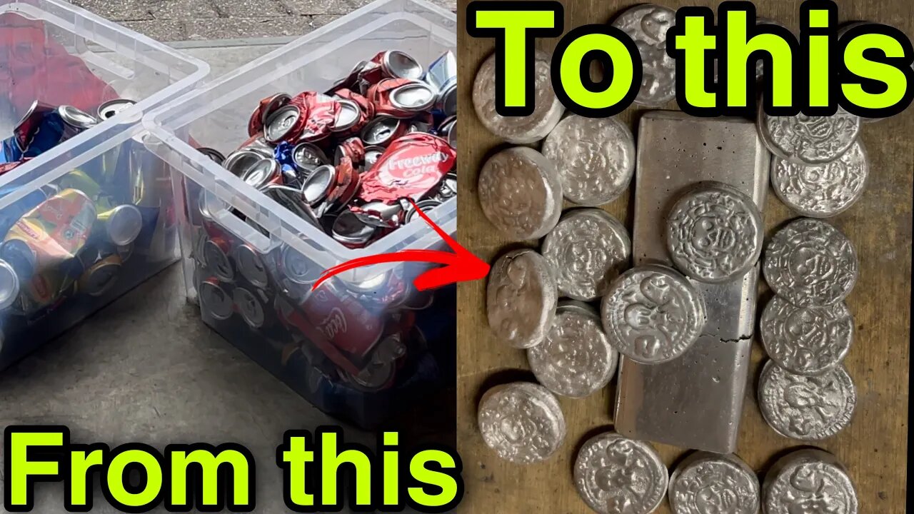 MELTING CANS AT HOME #CANMELTING /BROKEN INGOT/ ALUMINUM COINS /DEVIL FORGE