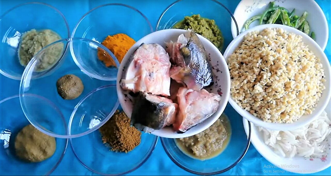 Delicious Big fish head cooking recipe-মাসের ডাউল দিয়ে মুড়িঘন্ট