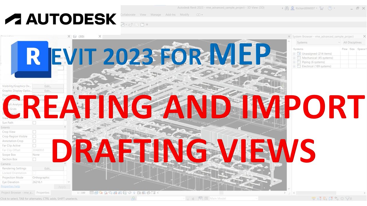 REVIT 2023 FOR MEP - Create and Import Drafting View