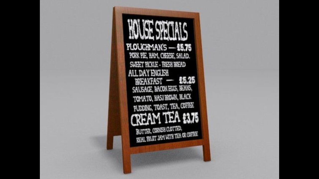 Lowpoly Street Menu Board 3D Model