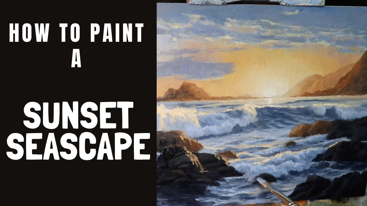 How to Paint a SUNSET SEASCAPE