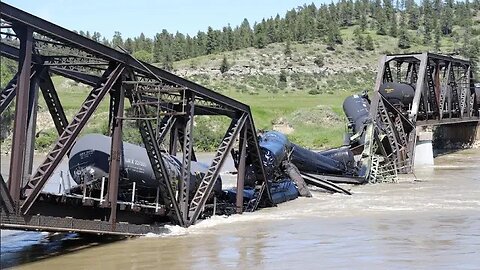 Обрушение моста в Монтане цистерны с химикатами попали в реку Йеллоустоун