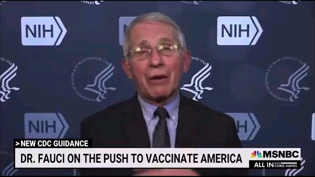 Fauci, 2021: "When people are vaccinated, they can feel safe that they arenot going toget infected."