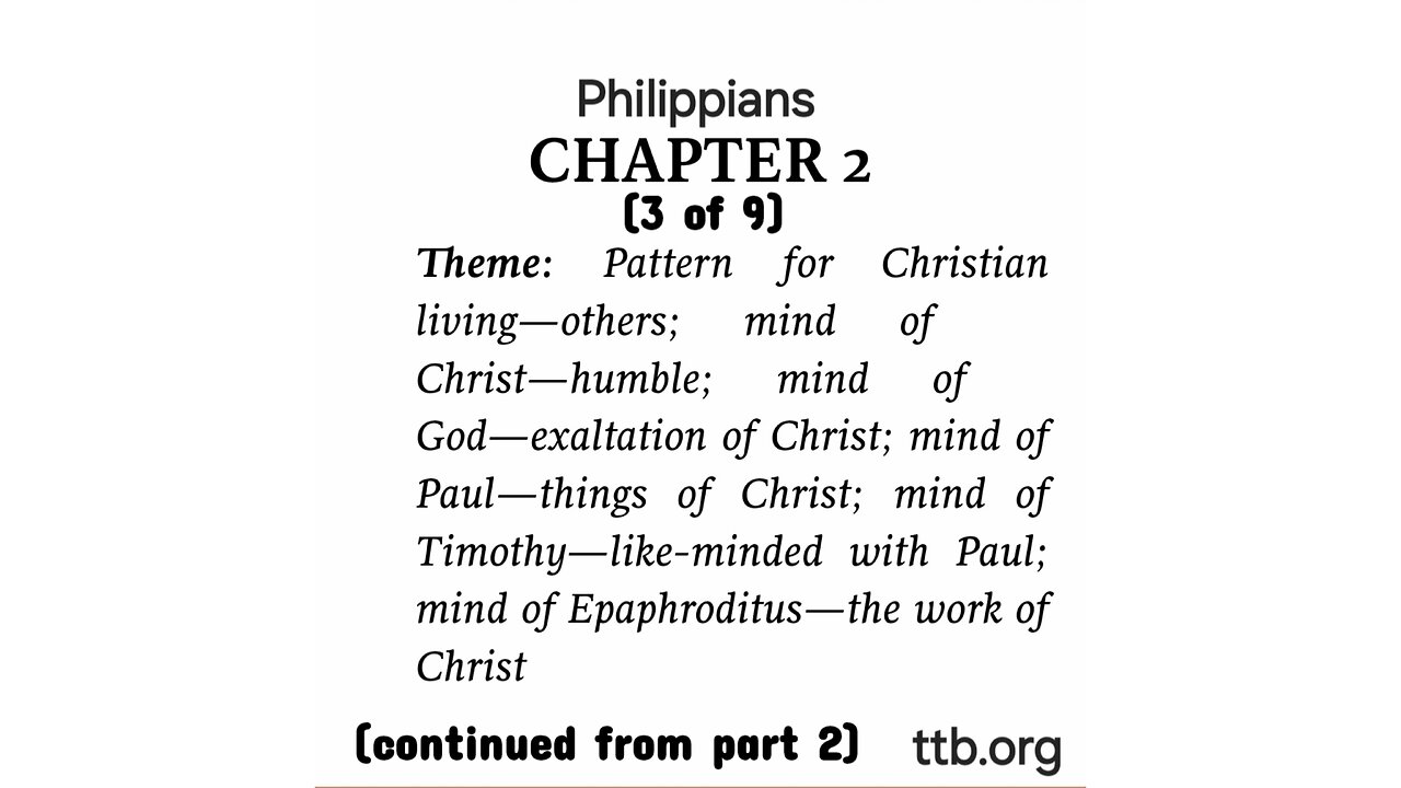 Philippians Chapter 2 (Bible Study) (3 of 9)