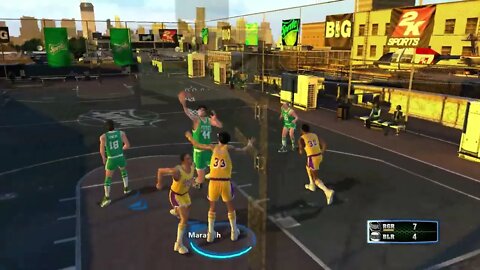 3 on 3: Larry Bird, Pistol Pete and Dave Cowens vs Magic, Kareem and Jamal Wilkes