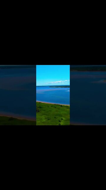 Flying over an island on the beach