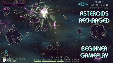 Asteroids Recharged Arcade - More Beginner Gameplay