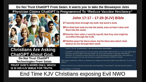 Do Not Trust ChatGPT From Satan. It wants you to take the Bioweapon Jabs