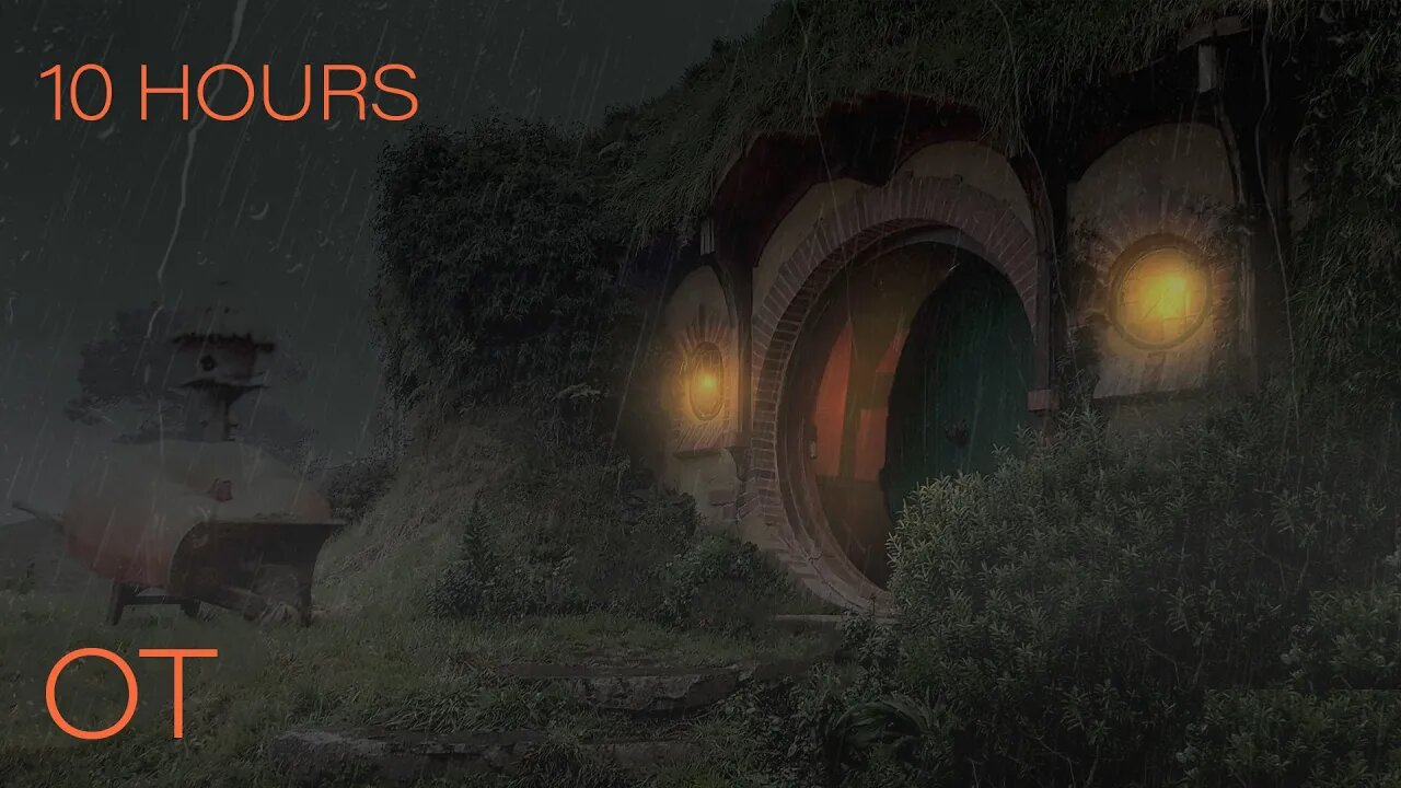 Cool Stormy Night in the Shire | Sleep like a Hobbit with Soothing Rain & Rolling Thunder | RELAX