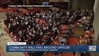 Church members rallying around Officer Tyler Moldovan as he fights for his life