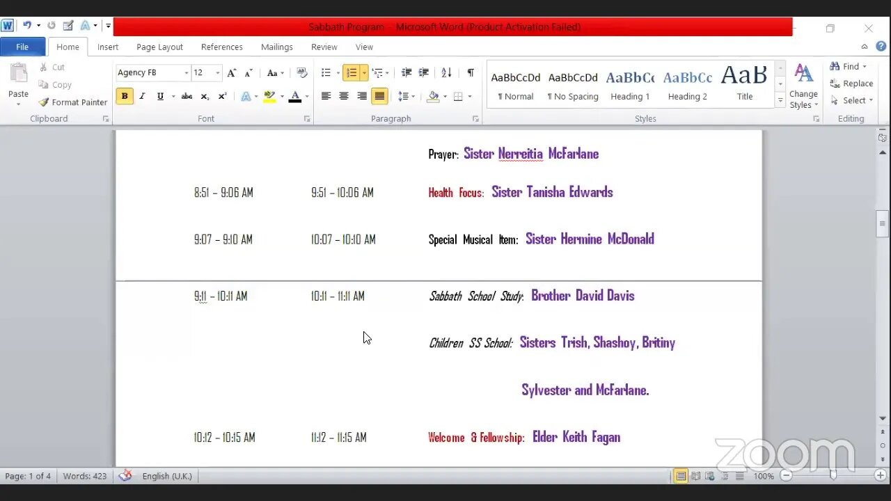TOPM Ministry's Welcome & Health
