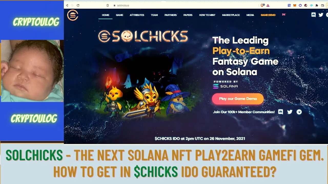 Solchicks - The Next Solana NFT Play2Earn Gamefi Gem. How To Get In $CHICKS IDO Guaranteed?