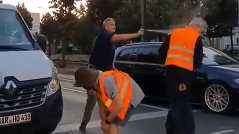 Germans had enough of these retarded brainwashed rats blocking the roads