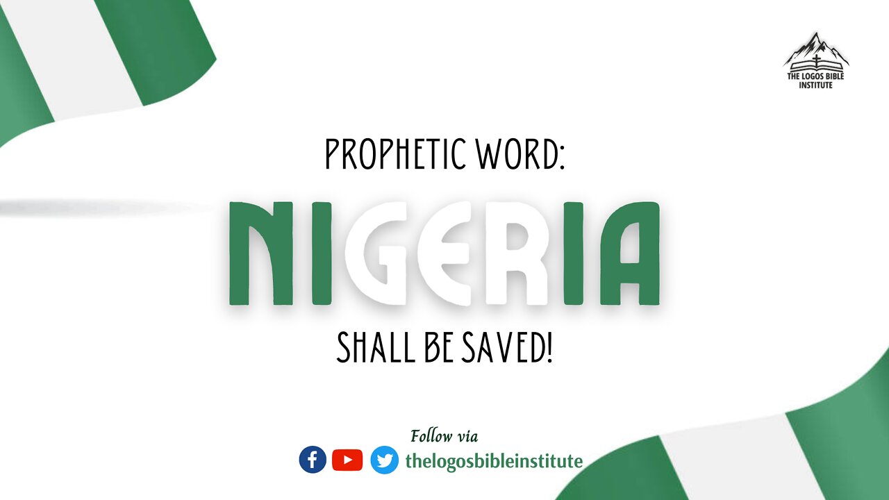 FRIDAY 2022-09-30 - PROPHETIC WORD: NIGERIA SHALL BE SAVED! - APOSTLE OSAIHIE ODIGWE