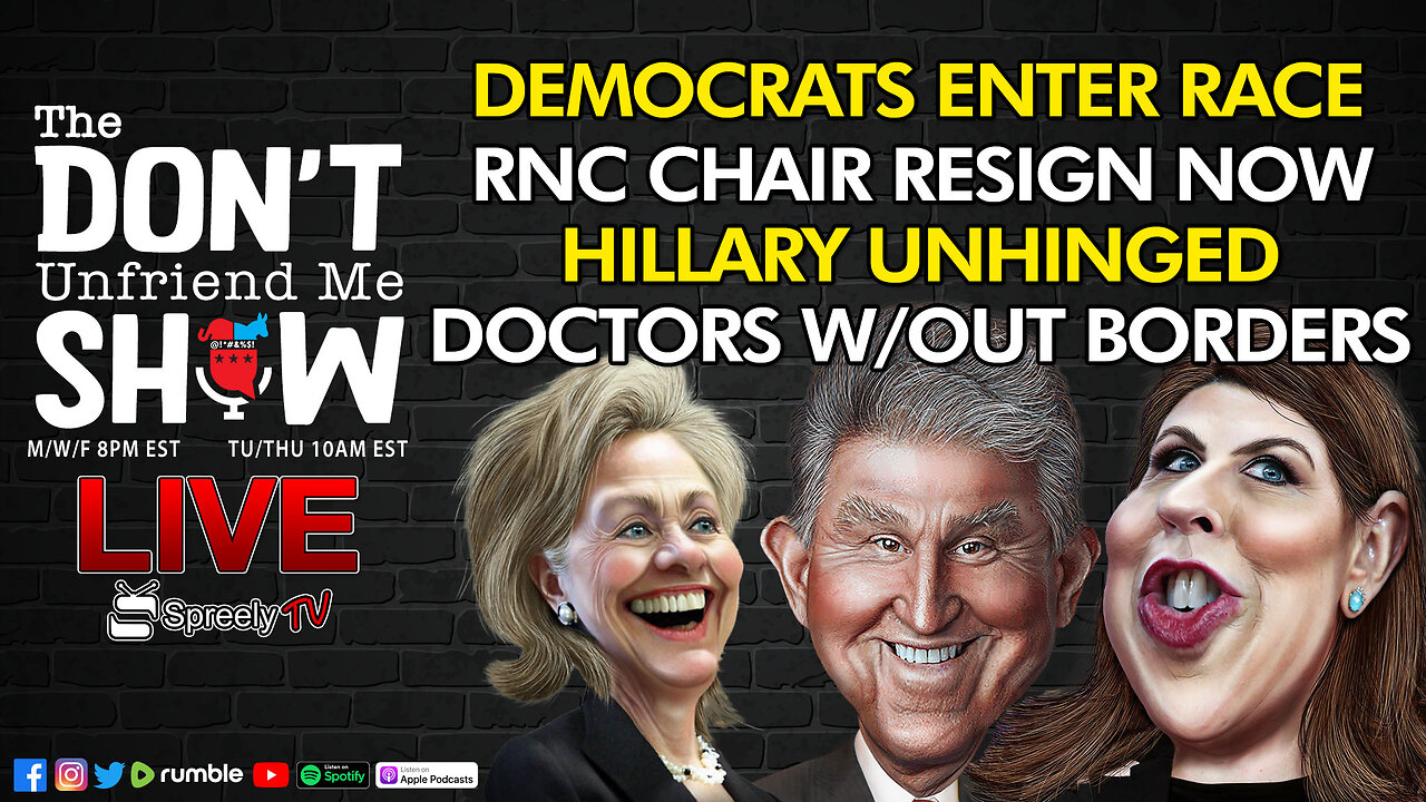 🚨 LIVE | 10NOV23: Democrats Race. HRC is unhinged. Doctors Without Borders. RNC Chair Resign.
