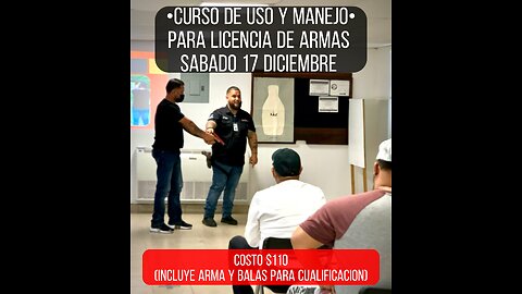 Curso de uso y manejo para licencia de armas