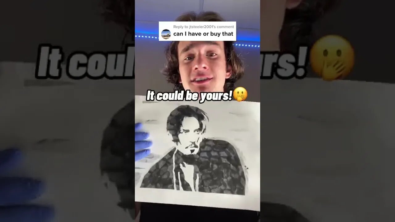 Want to own this viral Johnny Depp art piece?💙🫢#art#viral#johnnydepp
