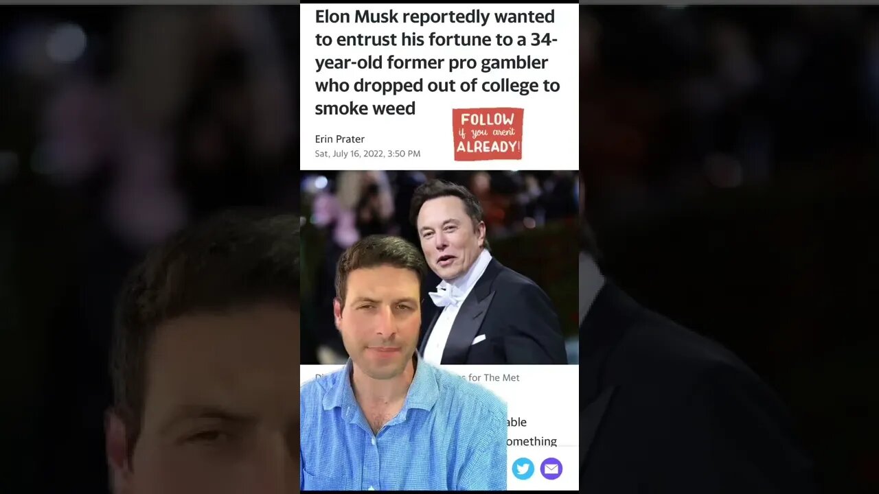 Elon Musk almost entrusted his life savings to a former pro gambler!!