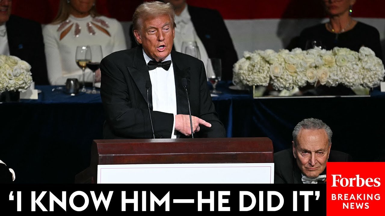 Trump Accuses Chuck Schumer—Who's Sitting Right Next To Him—Of Forcing Biden Out | Al Smith Dinner