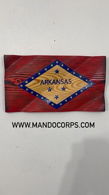 Wooden Arkansas Flag
