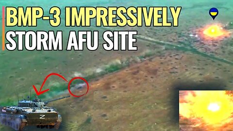 Russian BMP-3 group impressively storm AFU site on Verbovoye