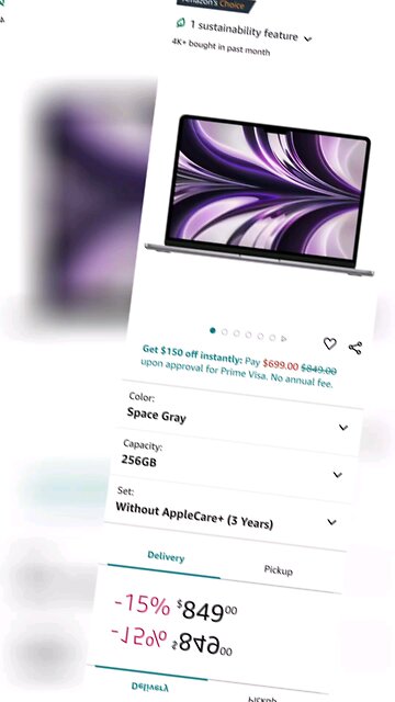 Apple 2022 MacBook Air Laptop with M2 chip