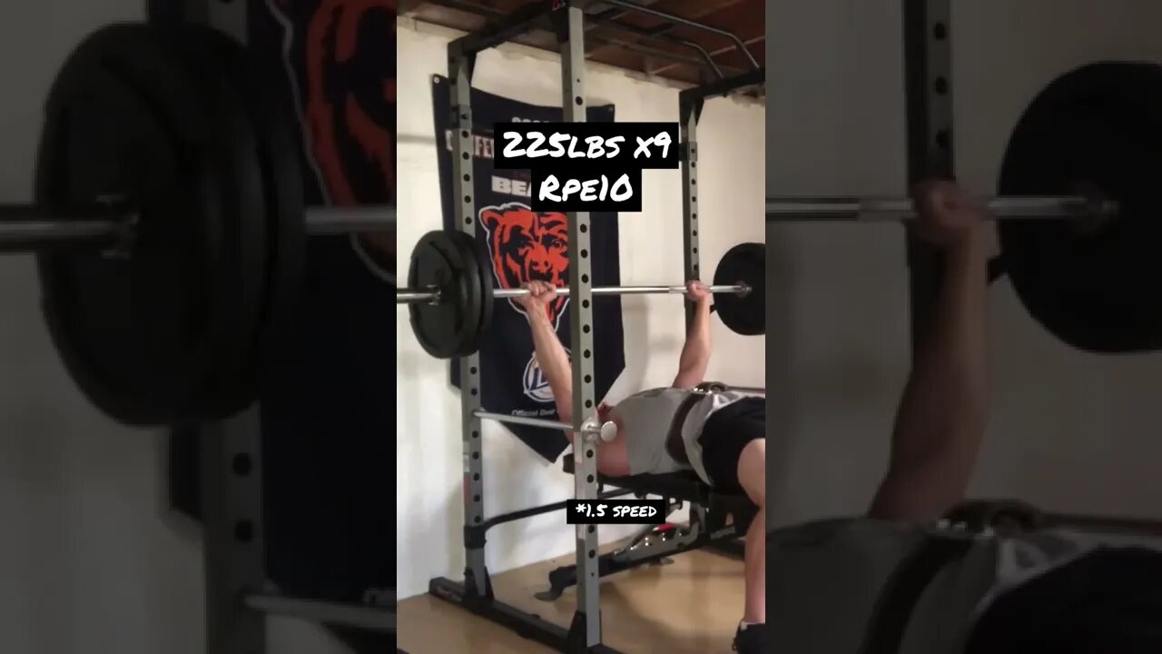 225 x9.5 Bench Press RPE 10 #shorts